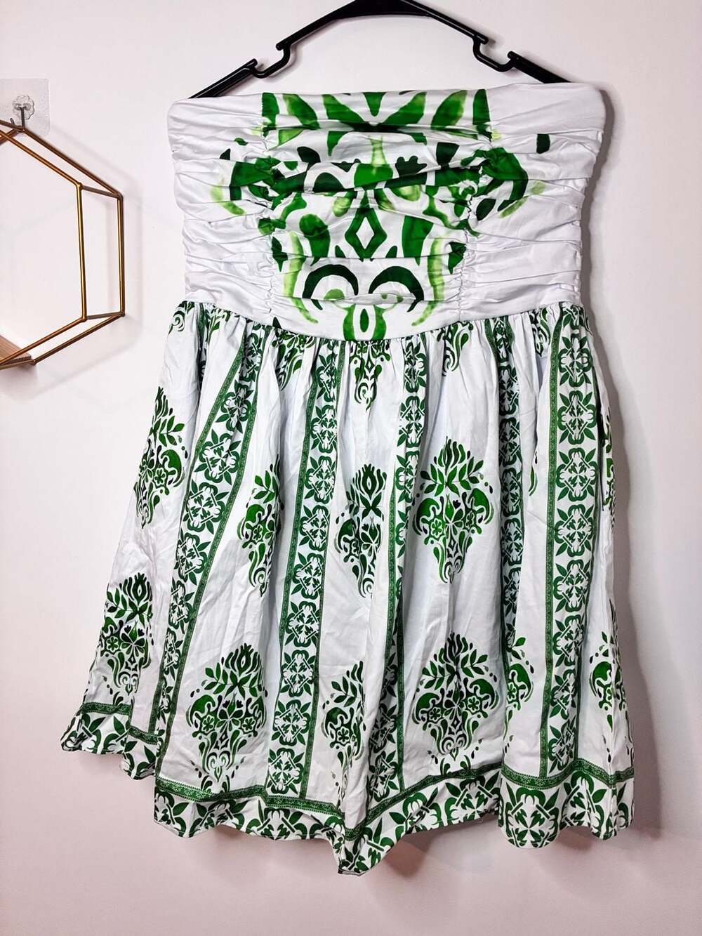 NY&C Green and White Plant Print Tube-Top Dress Size XL